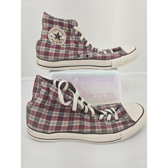 Converse Chuck Taylor All Star Plaid High Top Sneakers Men’s 10 Women’s 12 - Picture 1 of 10